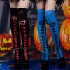 Stockings Over Knee Female Summer Black Stockings Lips Socks Medium Tube Ghost Party Halloween Dark Stockings