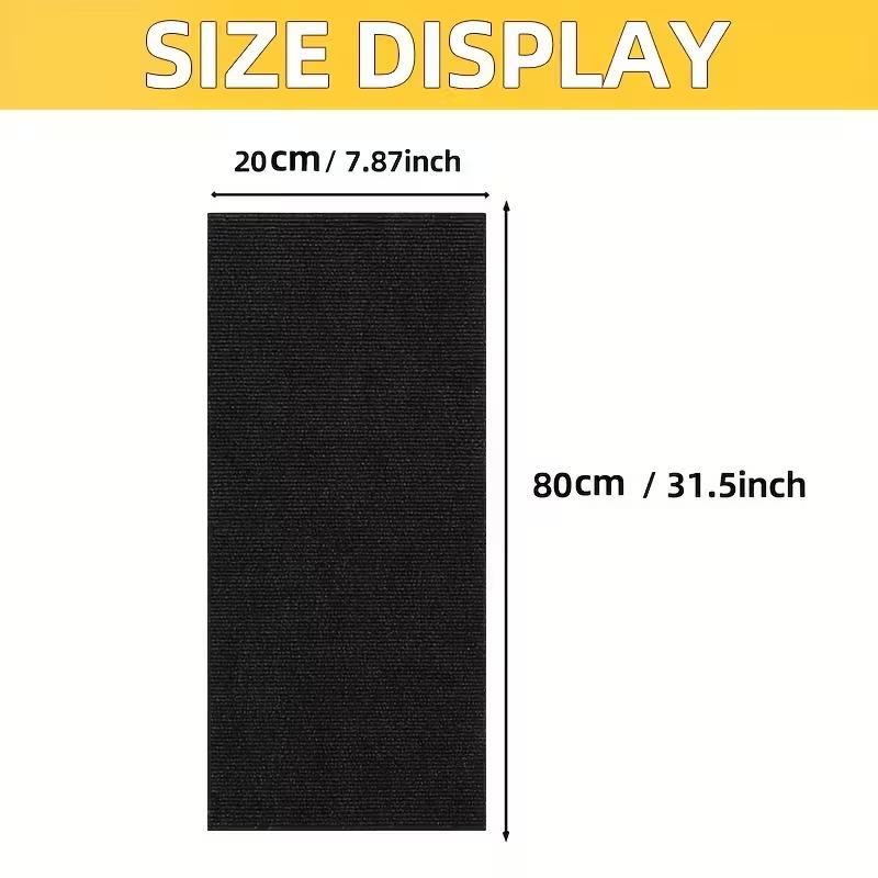 1PC 20x80cm Peel and Stick Stair Carpet Treads for Wooden Steps, Indoor Stair Mats, Basement Safety Stick On Stair Rug Step Pads