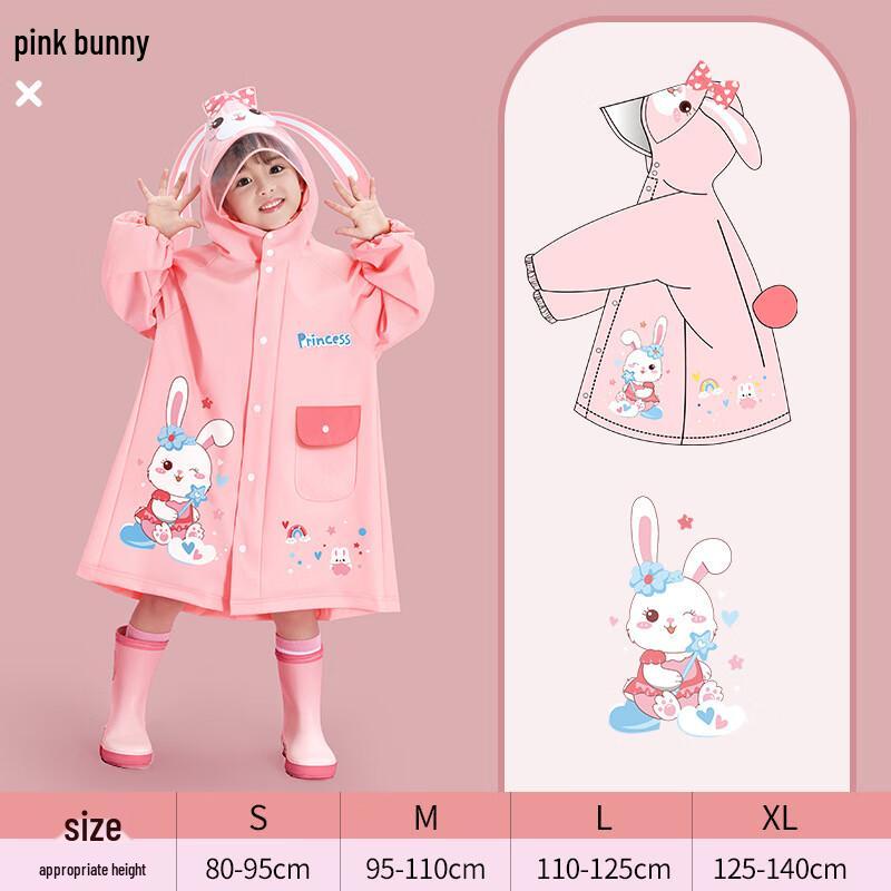 Children s Pink Rabbit Raincoat
