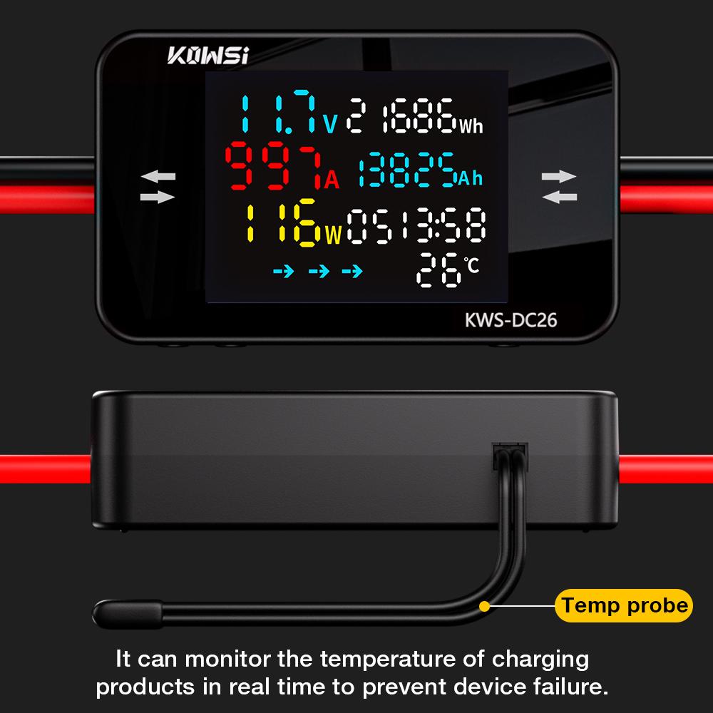 2025 KWS-DC26 Battery Charging Tester Monitor Battery Health Tester Analyzer Charging Tester Tool DC Power Energy Voltage Meter