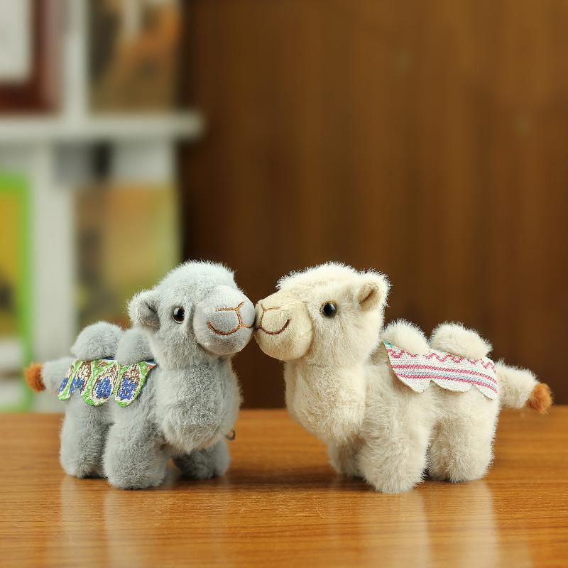 Kawaii Soft Stuffed Camel Keychain Cartoon Patterned Bag Charm Mini Backpack Decoration for Christmas Small Gifts