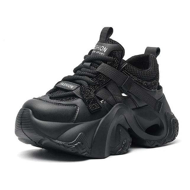 

7 см Воздушная сетка Синтетические балетки Женские тапочки Массивные кроссовки Полые сандалии Блестящая платформа Клиновидная танкетка Обувь из микрофибры 40 чёрный