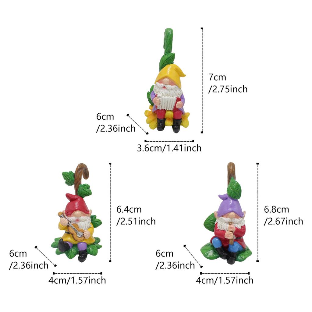 Set of 3 Miniature Figurine Climbing Gnome Resin Sculpture Figurine for Patio Lawn Garden Yard