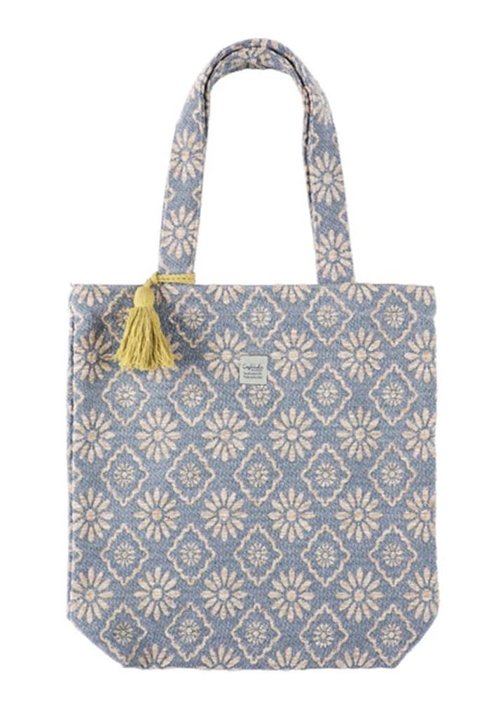 Friendshill Craft India Jacquard A4 Tote Light Blue Bag, Sana, CS-103-333