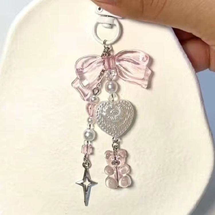 Y2K Bear Wing Headphone Charm Pendant Hanging Decoration for Keys Bag Purse