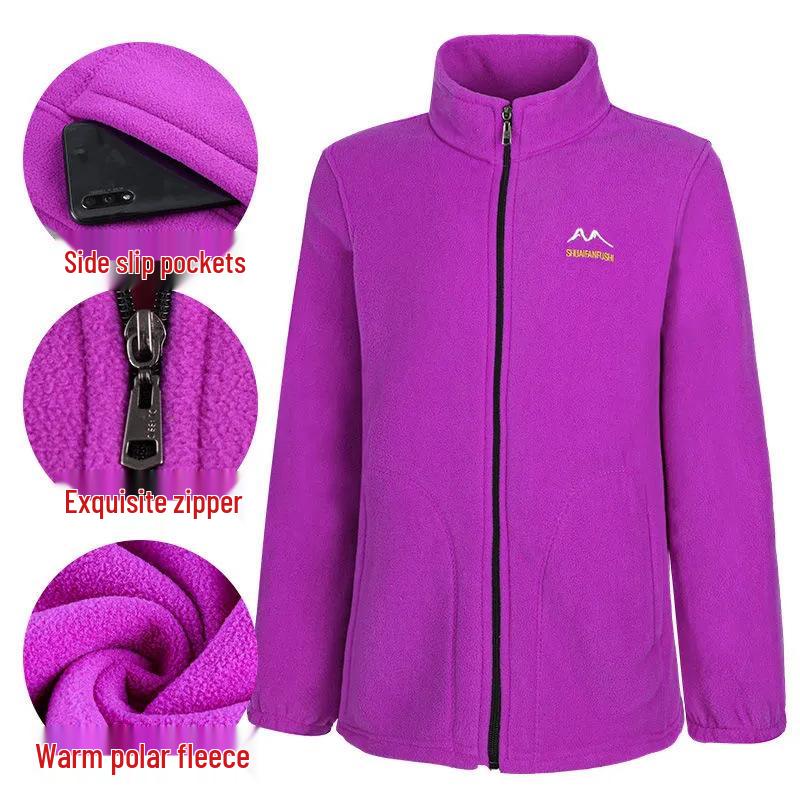 2024 Spring & Autumn Plus Size Fleece Jacket for Middle-aged & Elderly Women, Thickened Casual Cardigan for Moms
