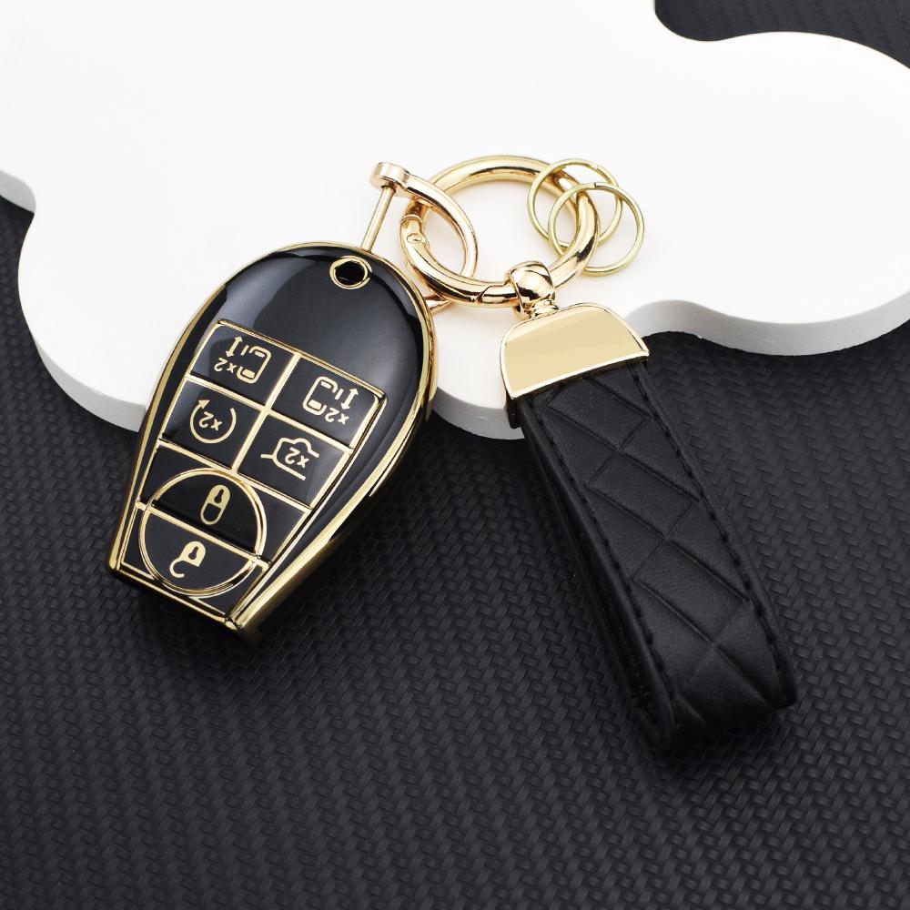 oft TPU Car Key Cover Case for Chrysler Jeep Grand Cherokee Dodge Durango Magnum Ram | Anti-scratch Key Protector with Key Ring
