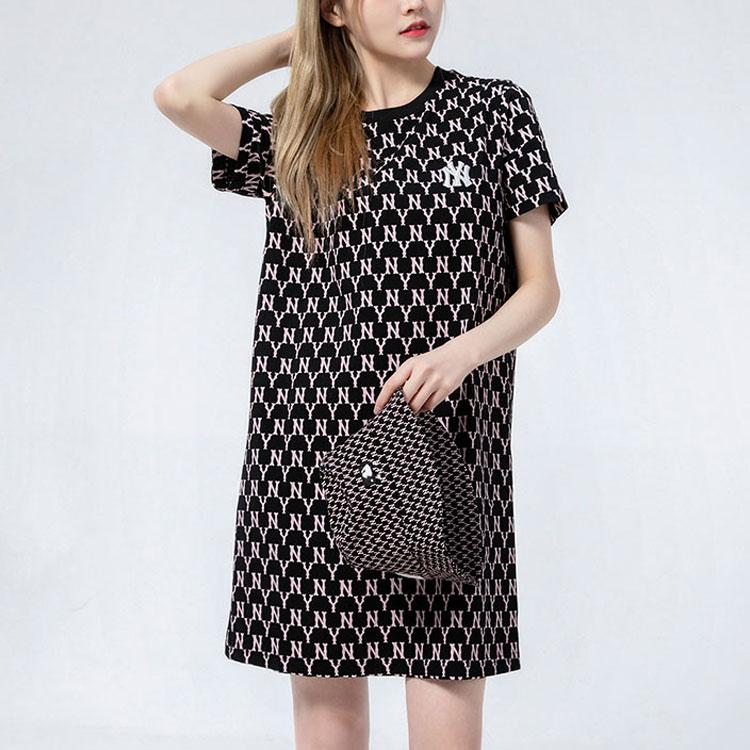 New MLB New York Yankees Short Sleeved Dress Women's Black 31OP04111-50L