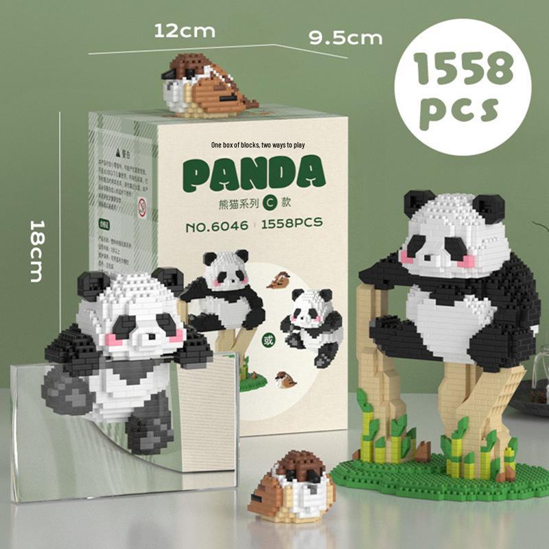 Panda Flower Micro Building Blocks - Assembly Toy for Kids, Compatible with Lego