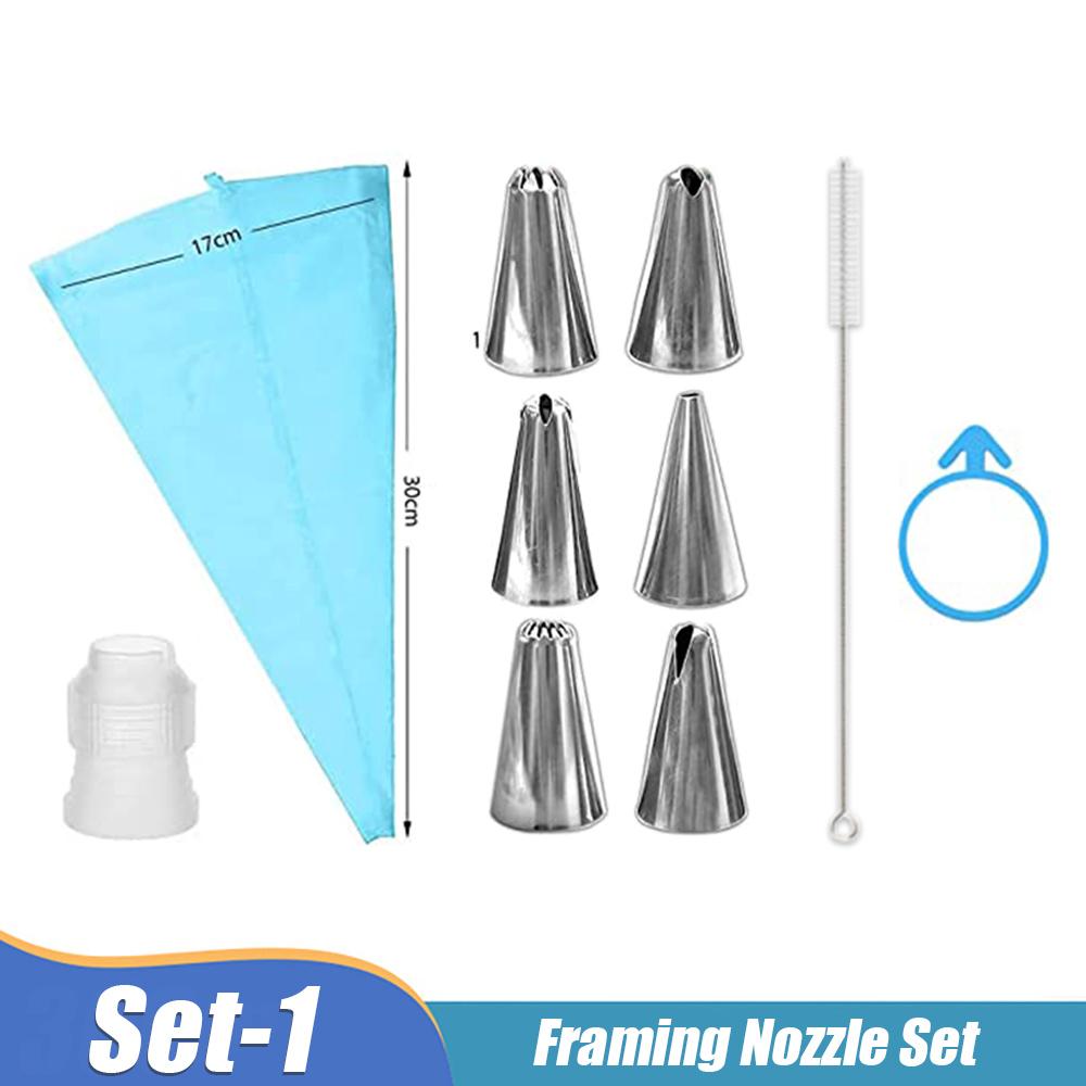 Laminating Nozzle Set Pastry Bag Icing Piping Cream Reusable Pastry Bags With Stainless Nozzle Cake Decorating Kitchen Tools