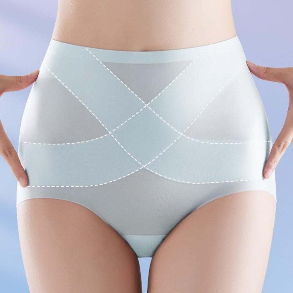 Silk Crotch Thin Ice Silk Panties High Waist Briefs Slimming Shapers Postpartum Body Shaper  Girls