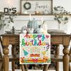 Happy Birthday Table Runner Balloon Confetti Print Protects Table from Heat And Scratches Reusable Table Protection Decoration Birthday Party Table