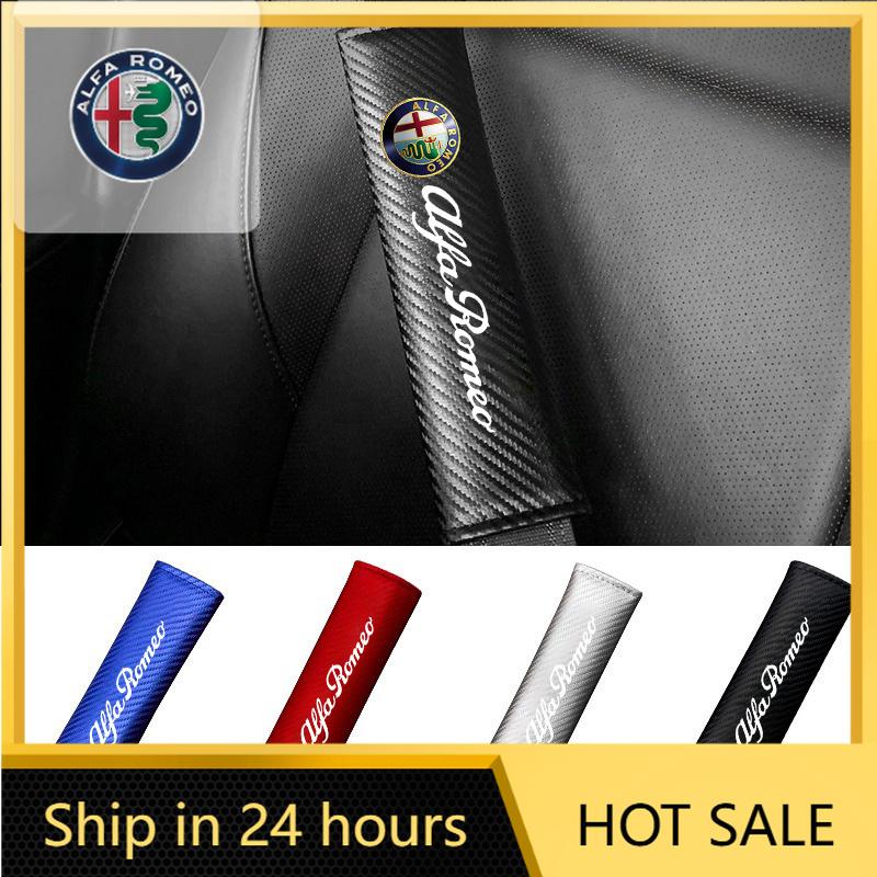 For Alfa Romeo 108 Car Sticker For Alfa Romeo 159 147 2Pcs Car Seat Belt Cover Shoulder Pad Auto Accessories For Alfa Romeo Giulia Stelvio Giuliett