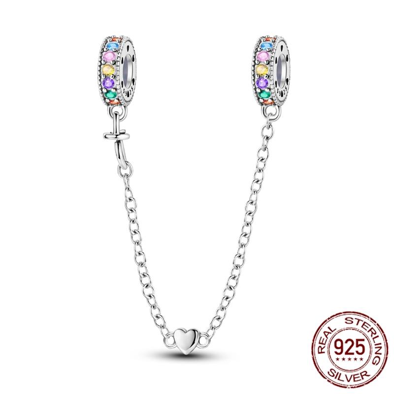 Copper Stars Moon Sun Clover Safety Chains Pendant Charms Beads Fit Original Bracelets Diy Jewelry Gift For Women