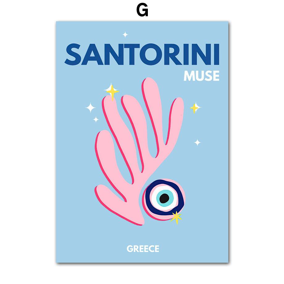 Preppy Color Travel Posters Miami Bondi Palms Ibiza Mykonos Capry Art Print Minimalist Nordic Canvas Painting Living Room Decor