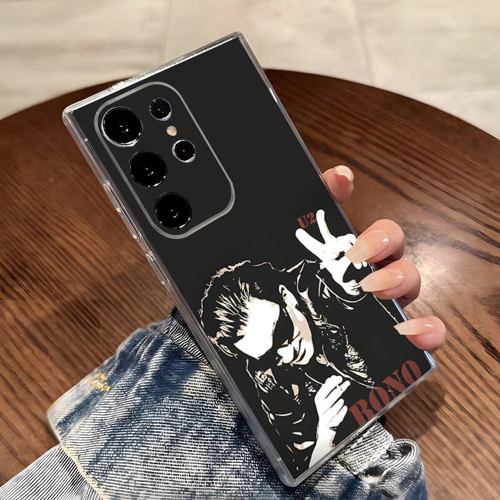 U2 Band Phone Case For Samsung S26 S25 S24 Ultra S23 Fe S22 S20 S21 Plus Plus 5G Fe Transparent Cover