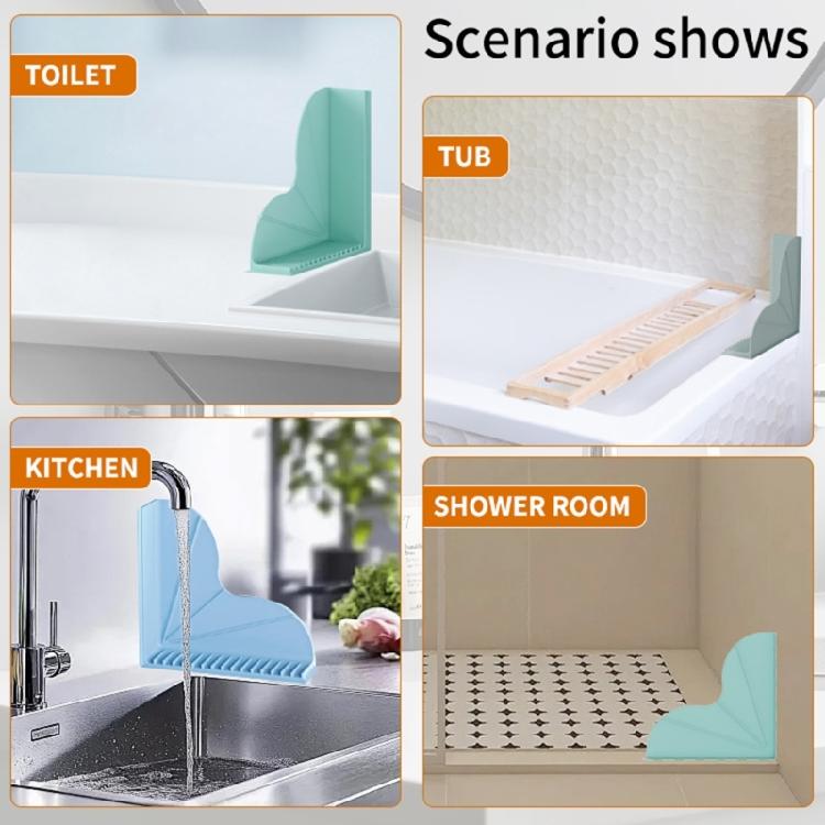2 Pieces Slip Resistant Shower Water Containment Durable And Flexible For Wet Zone Safety