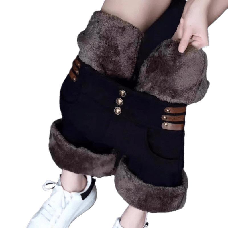 2025 Women's High Waist Velvet Flare Pants: Slimming, Thick, and Fashionable Winter Wear