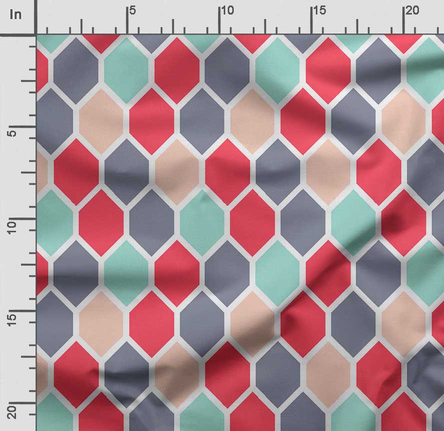 Soimoi Geometrischer Druck, Baumwollbatist, Quiltstoff, verkaufter Massenware 42 Zoll breit, mittelschwerer Baumwollstoff,