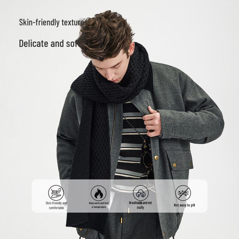 Navigare Unisex Wool-Blend Waffle Knit Scarf