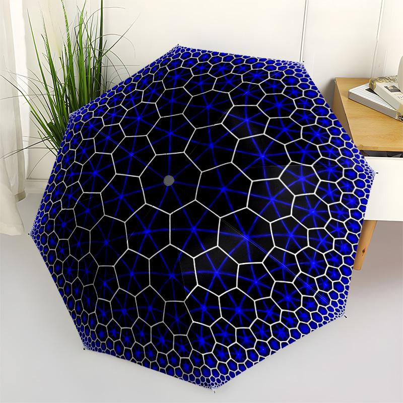 1pc Hexagonal Pattern Automatic Umbrella - 8-Rib Foldable Design, Outdoor Adventures, and Family Celebrations Yy250829025