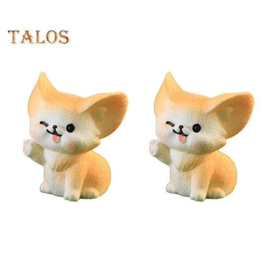 

2Pcs Mini Fox Ornament Чарівна декоративна довготривала мила міні маленька статуя лисиці фенек Мікроландшафт