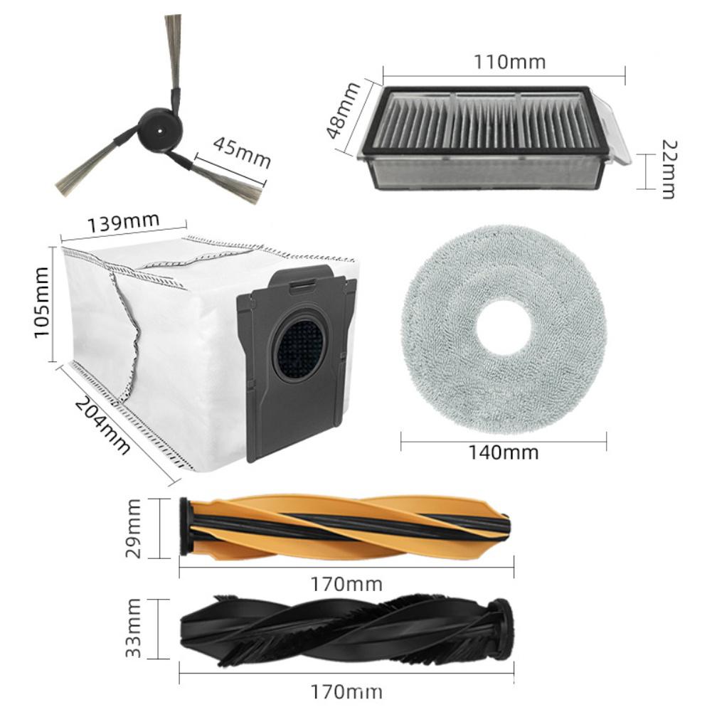 22 Pcs/set Main Side Brushes Kits For MOVA V50 Ultra  / For X50 PRO Complete Robot Vacuum Cleaner Accessories Spare To Replace