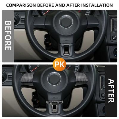 For Volkswagen VW Polo Golf 6 Jetta Touran Bora Caddy Eos Steering Wheel Sticker Trim Decoration Cover Interior Accessories