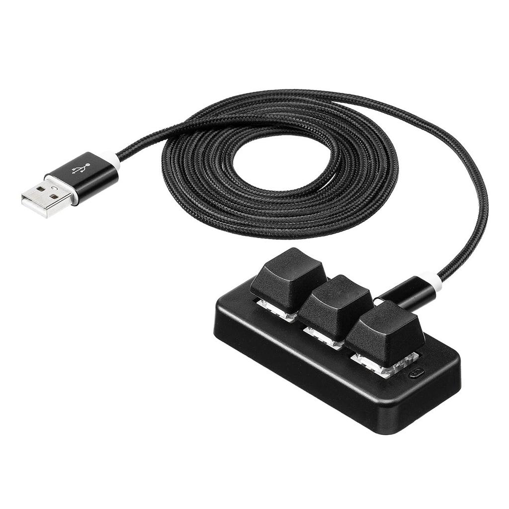 Sanwa Direct Programmable Keyboard Macro Keyboard Windows Only Wired Connection Backlit 3 Keys Blue Axis Macro Function Gaming Black