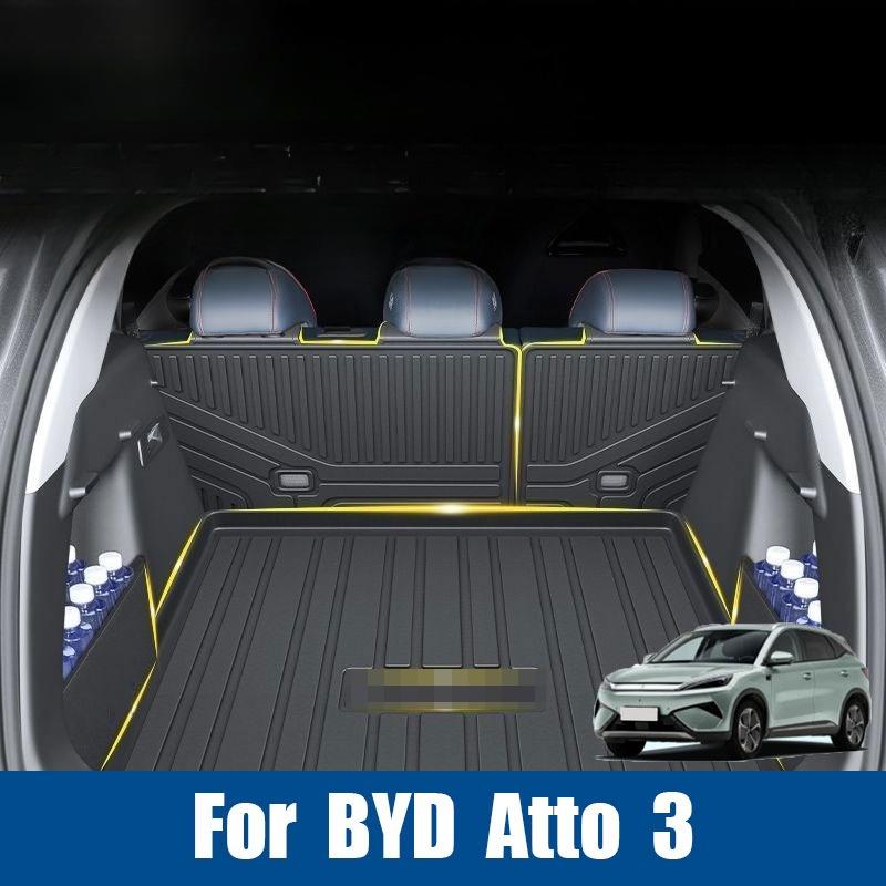 For BYD Atto 3 2026 All Weather Full Coverage TPE Car Trunk Mat Odorless Flexible Rear Cargo Liner for Daily Use Accessories