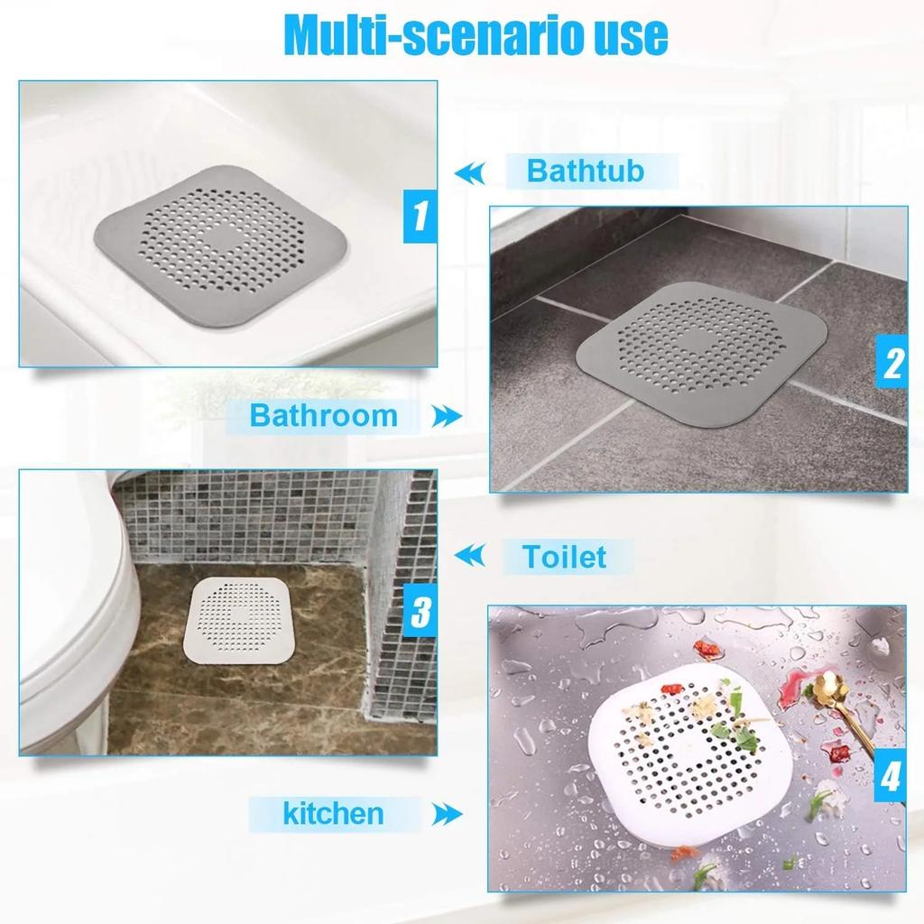 Sewer with Suction Cup, Floor Drain Mat, Kitchen, Bathroom, Anti Clogging Hair Filter