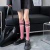 Damen Süße Strümpfe Kniehoch Bunt Gestreift Lange Socken Dünn Sommer Für Dame Mädchen Studenten Socken Schulparty Bequem