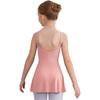 Girls Ballet Dance Dresses Front Ruched Sleeveless Backless Tulle Dress Warm-Up Practice Performance