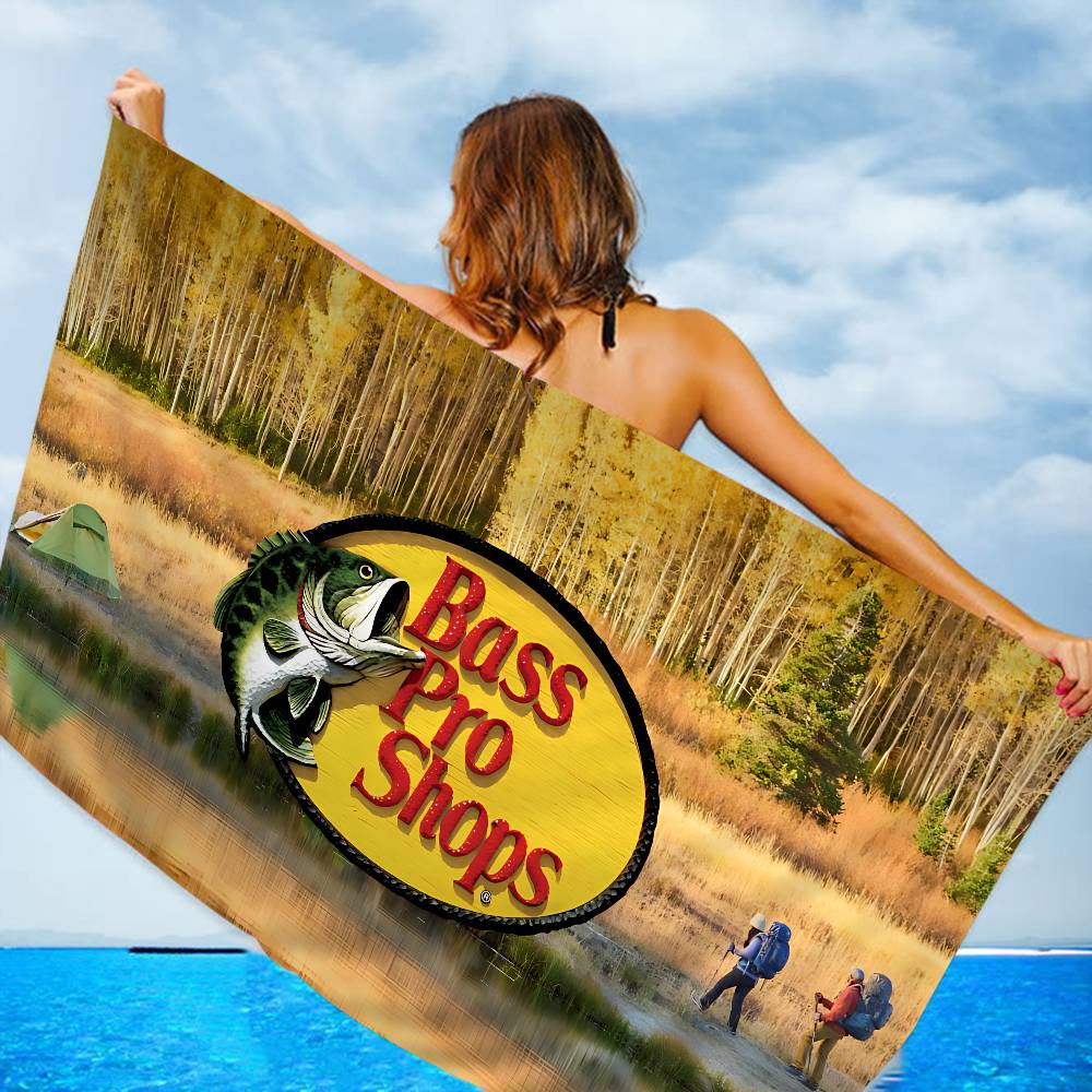 Fishing brand Bass-Pro-shops Microfiber Blanket Quick Drying Beach Towels Oversized Printing Super Absorbent Pool Towel Blanket