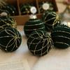 9pcs Flocked Christmas Hanging Balls Glitter Xmas Tree Ornaments  Holiday Festival Party