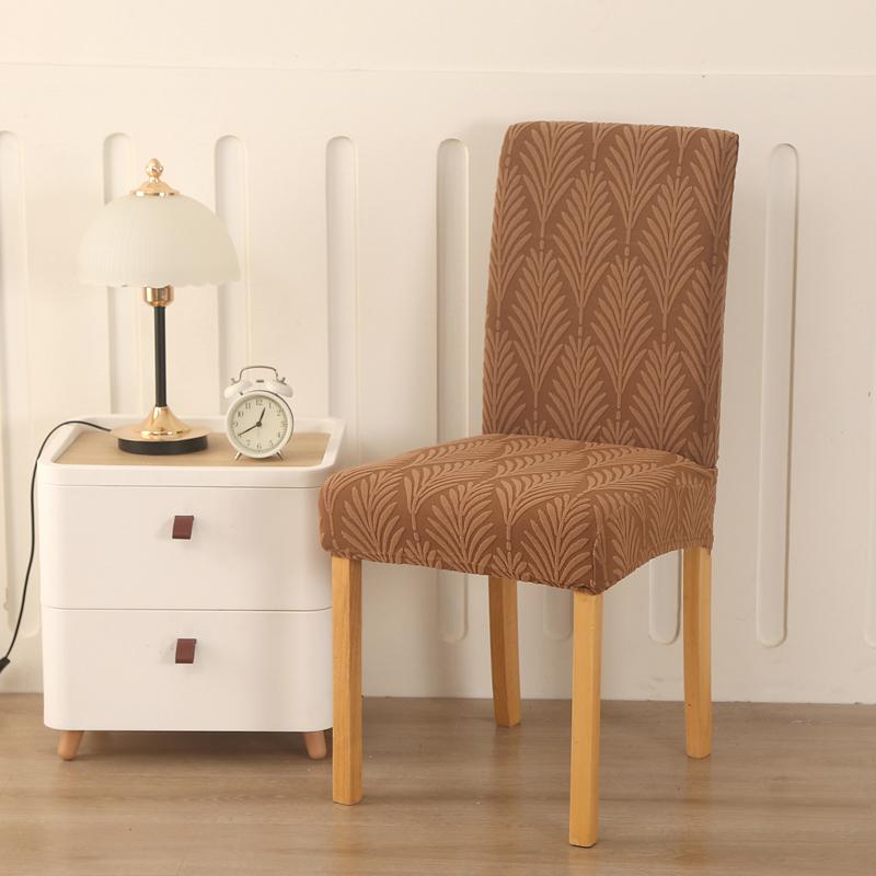 4/6PCS Jacquard Dining Chair Covers Spandex Dust Parsons Chair Covers Machine Washable Furniture Protectors Home Décor