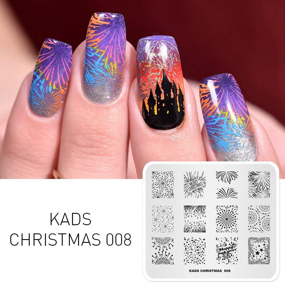 KADS Christmas Nail Art Stamping Plates Manicure Stamp Template Image Nails Art Stamp Print Stencils