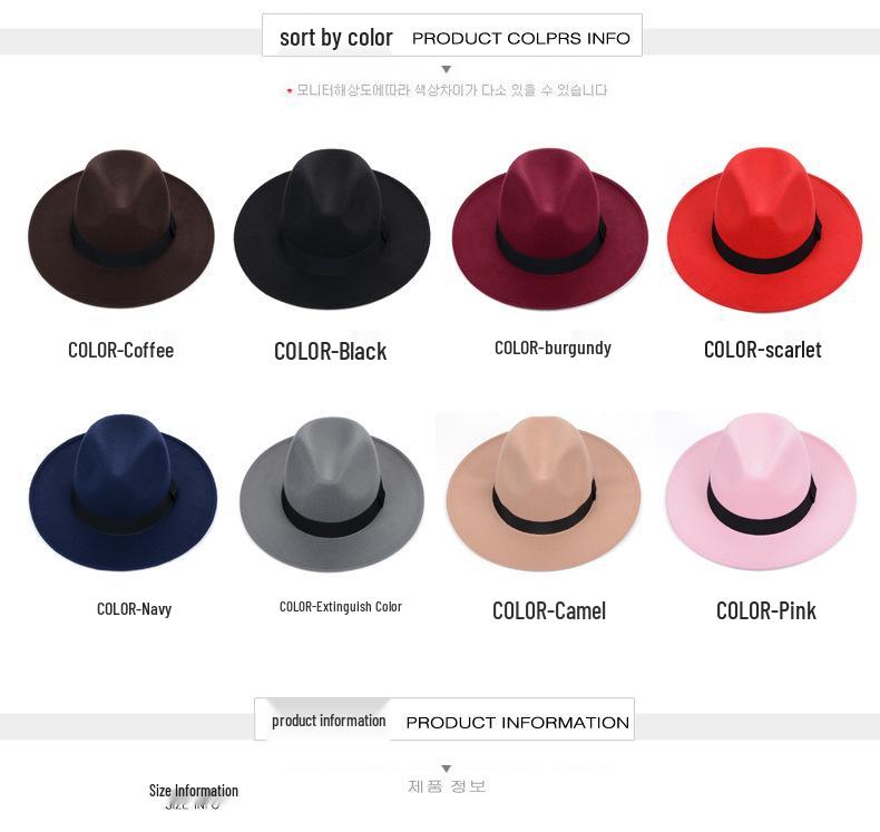 Shanghai Beach Fedora mit breiter Krempe: Schwarzer Wollfilzhut für Männer & Frauen - Vintage-Stil, Perfekt für Bühne & besondere Anlässe