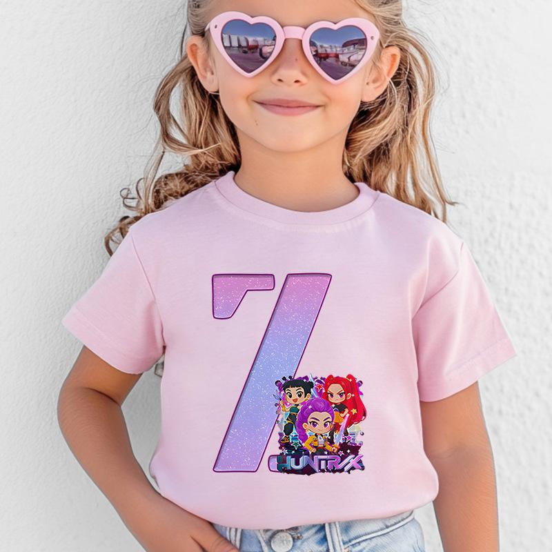 Hot selling KPOP Korean Wave Witch Hunt printed short sleeved round neck top for men and women s clothing T-shirt KTB 100cm
