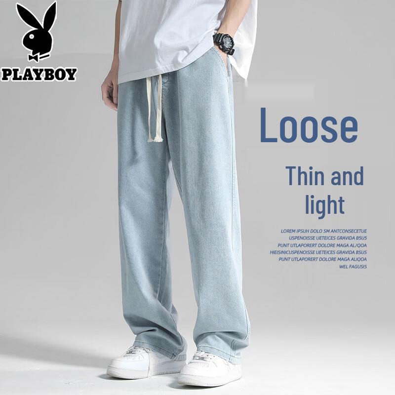 PLAYBOY Men s Lightweight Loose Straight-Leg Jeans 2XL