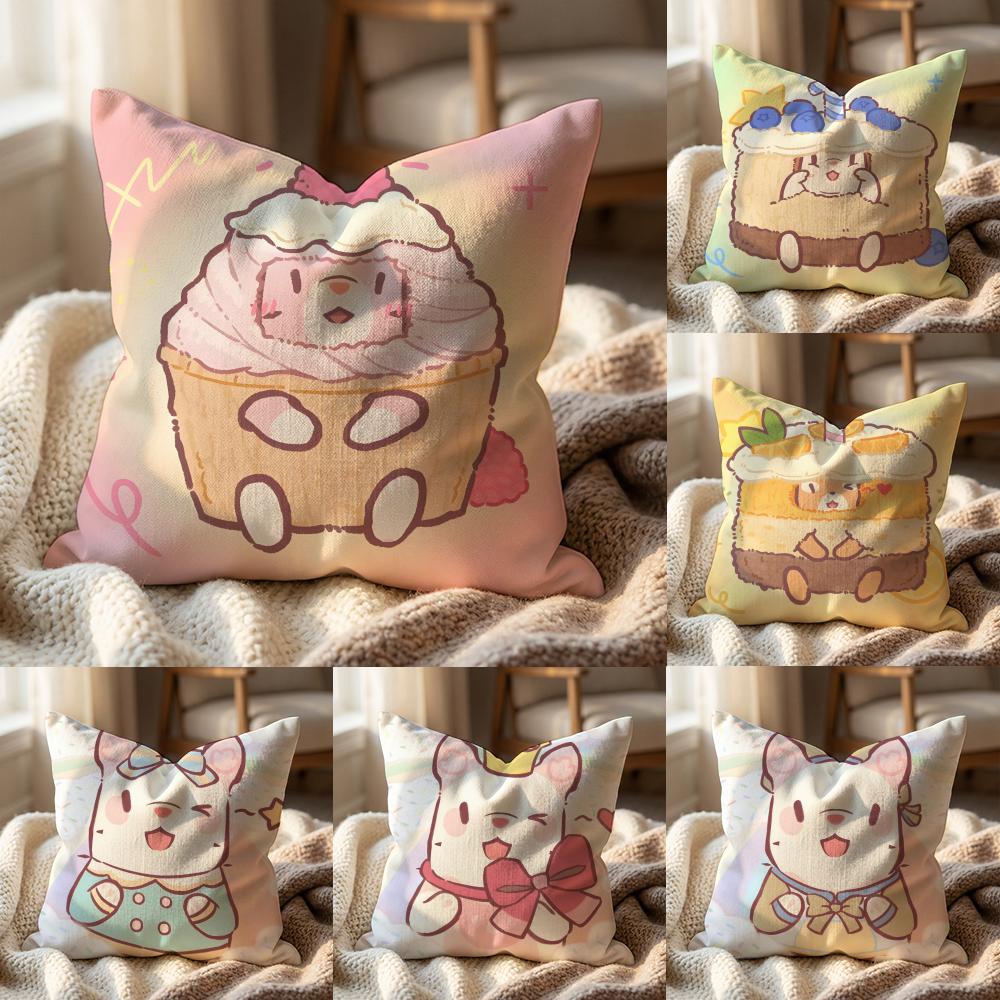 Cats & Soup Cushion Cover Multi-Scene Pillow Cover for Home & Car - Reversible, Soft & Durable for Daily Use