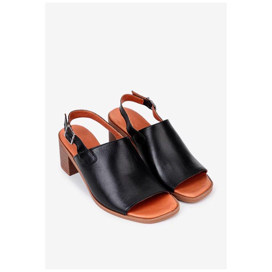 Women's Genuine Leather Chunky Heeled Casual Sandals