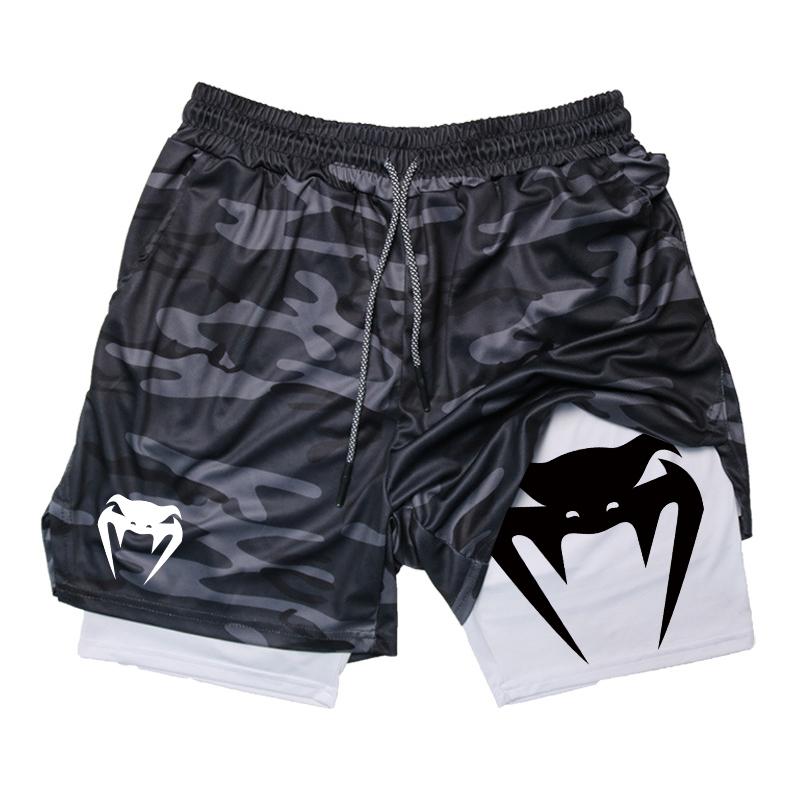 

Snake Print 2 In 1 Workout Running Shorts for Men Gym Performance Shorts with Phone Pocket Towel Loop Sport Athletic Activewear XXXL