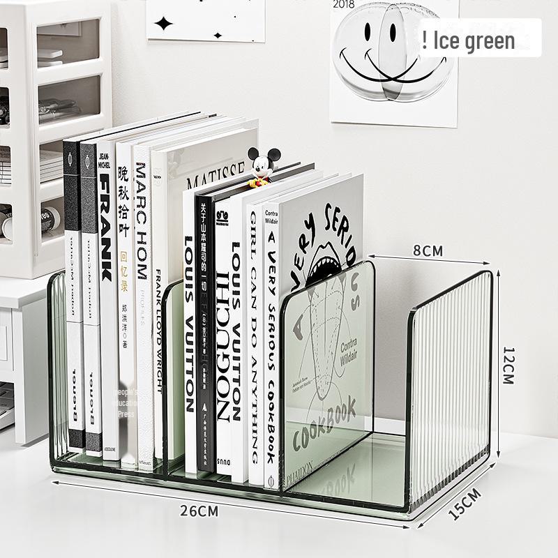Acrylic Desktop File Pen Holder & Bookshelf Stand