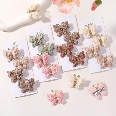 LOVEKIKI 4/5 Pcs Grampo de Cabelo com Glitter para Menina Laços de Fita Presilha de Cabelo Feito à Mão Pérola Cabelo Franja Laterais Acessórios de Cabelo Infantil