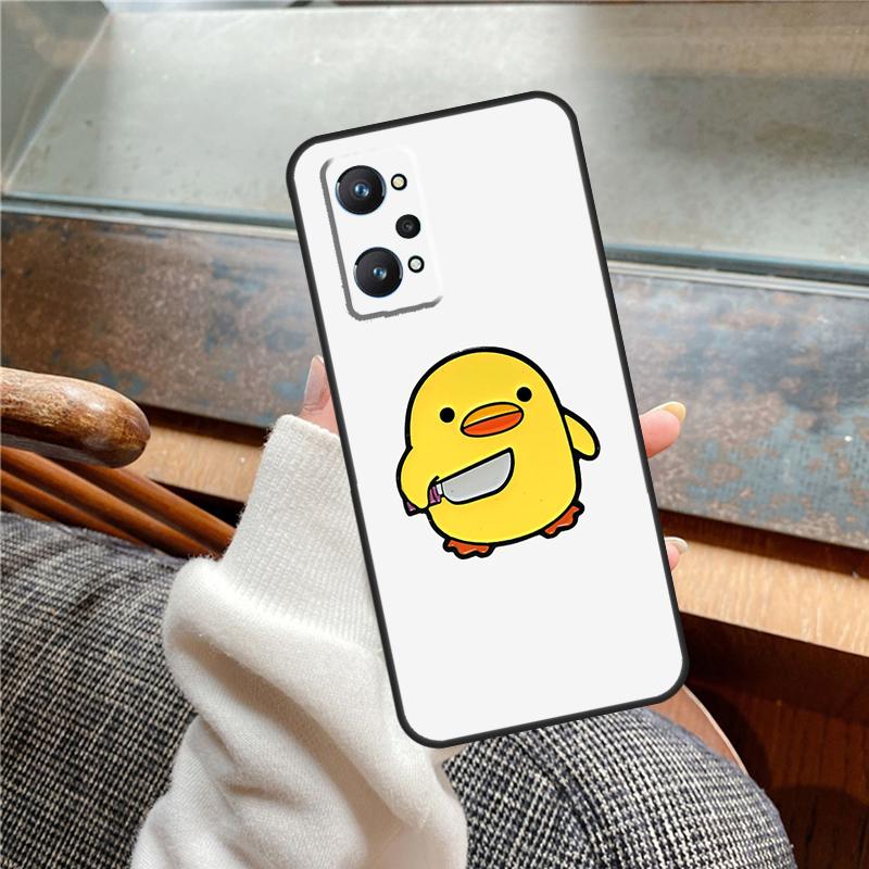 Cartoon Duck Knife Case For Realme 12 Pro Plus 11 13 14 C63 C61 C55 C51 C53 C25 C65 C67 C71 C75 GT6 GT7 15 Pro