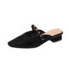 Y579-1 thick-heeled slippers 2025 new small square head outer wear women's summer outer wear with skirt high-heeled sandals women