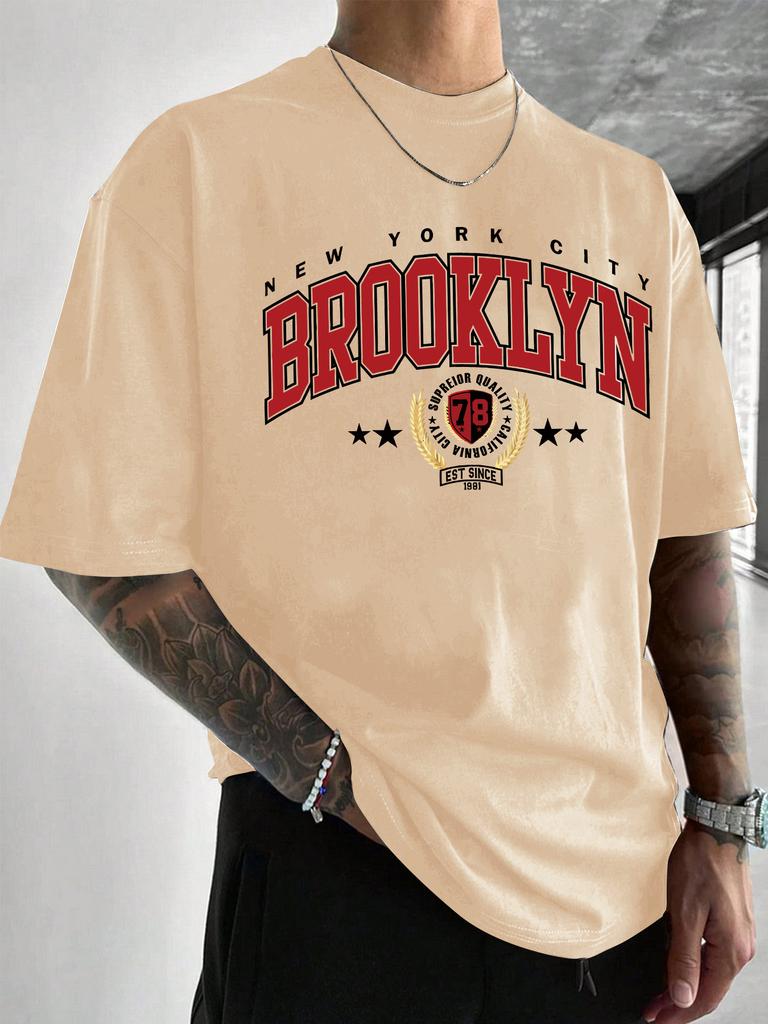Men's Graphic Tee - Casual & Loose Dark Academia Short Sleeve T-Shirt Oversized Baggy Tops T-Shirt Black