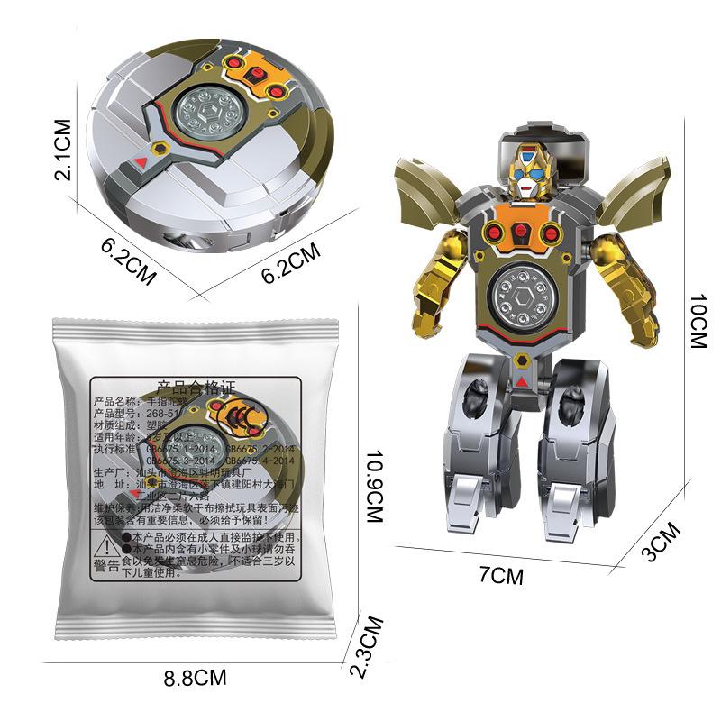 Deformation Robot Fingertip Gyro Decompression Toy Creative New Special Rotating Cool Deformation Gyro