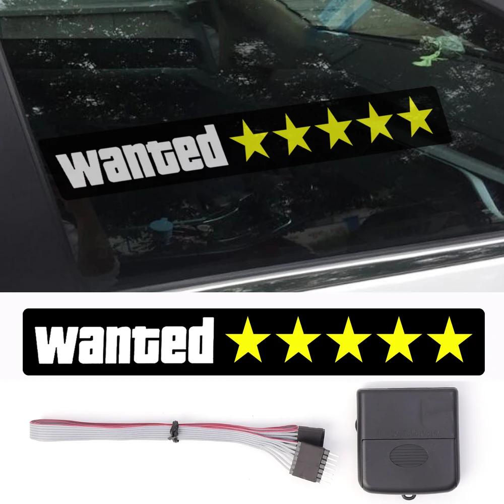 Elektrinis LED Ieškomas Automobilio Lipdukas Ieškomas Penkiakampė Žvaigždė EL Šalta Šviesa Automobilio Lipdukas Auto Moto LED Šviesą Spinduliuojantys Ženklai Automobilio Lipdukai